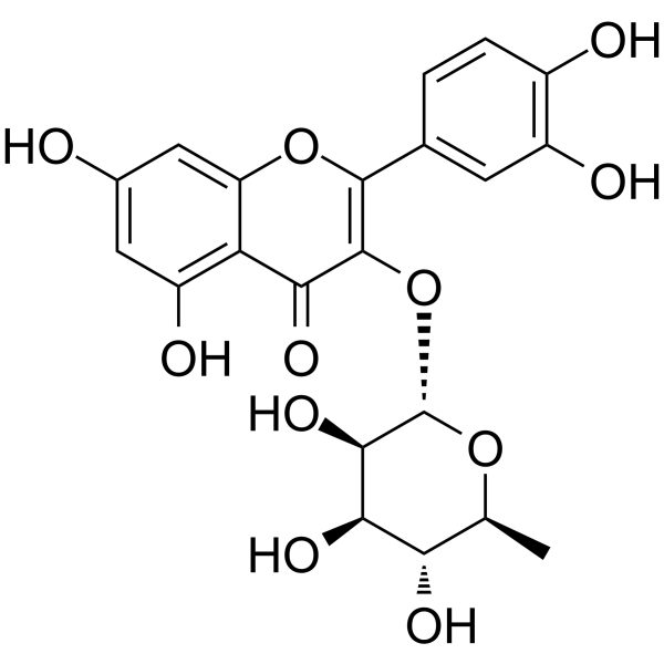 Quercitrin(Synonyms: 槲皮苷; Quercetin 3-rhamnoside)