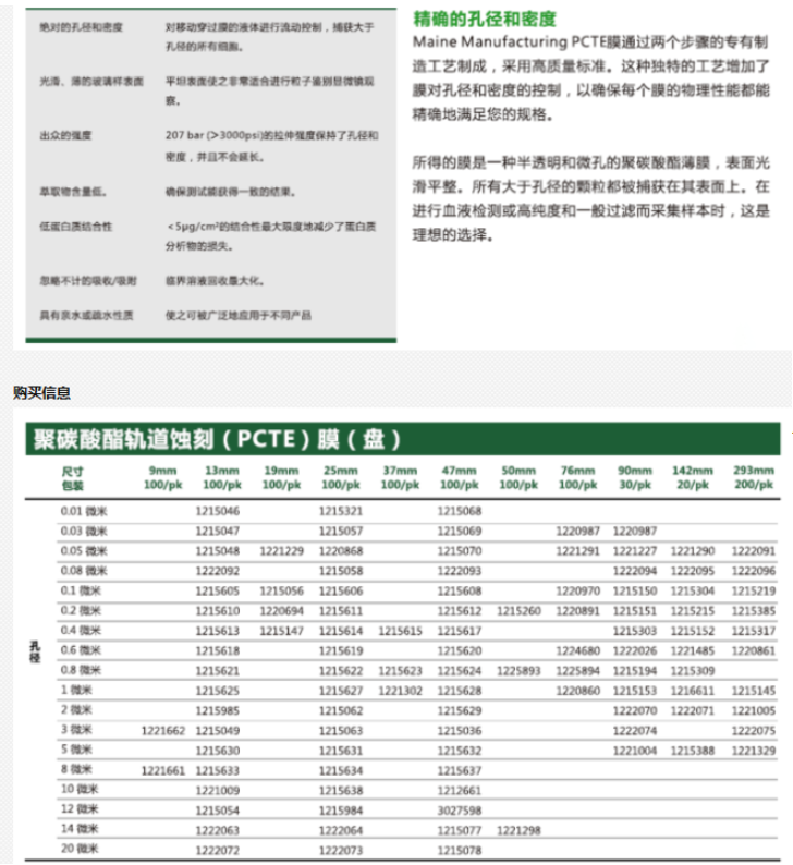 1215627-意大利GVS聚碳酸酯膜 PCTE膜孔径1um