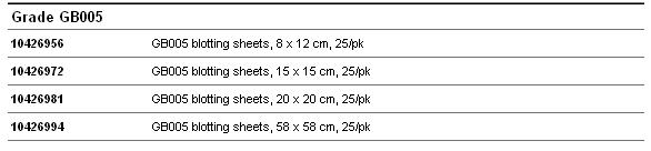 10426981-Whatman Grade GB005印迹滤纸200x200MM