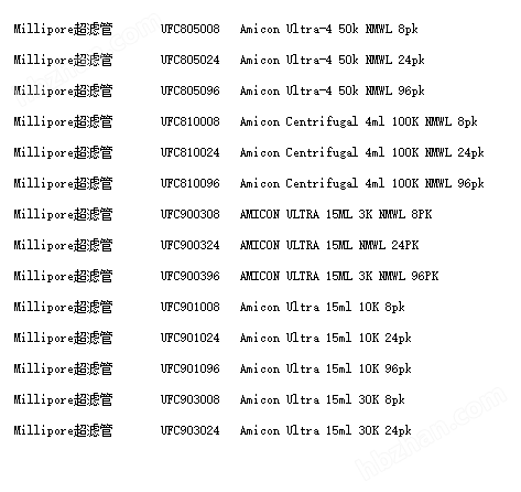 默克密理博Amicon超滤离心管3KD分子量UFC900308